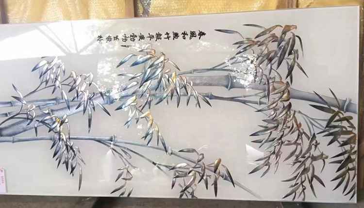 新中式艺术彩绘打印玻璃