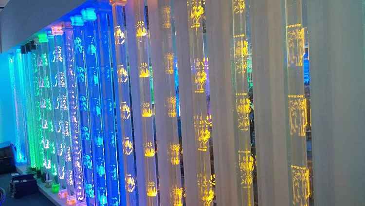 彩色激光内雕景观展示发光玻璃