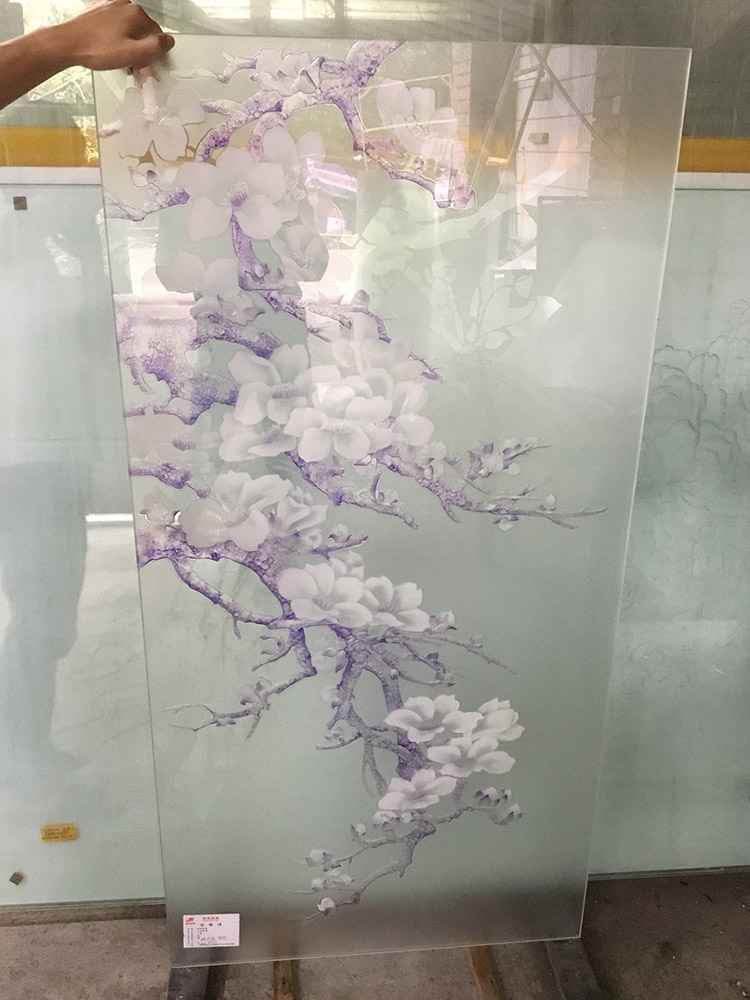 隔断艺术玻璃屏风浮雕玻璃
