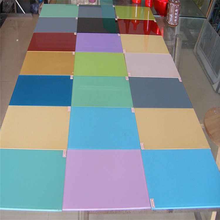 家用餐桌钢化烤漆彩色玻璃