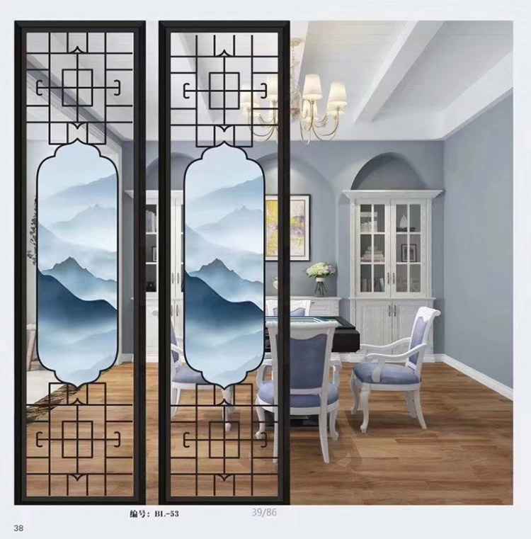 背景屏风玄关夹绢玻璃