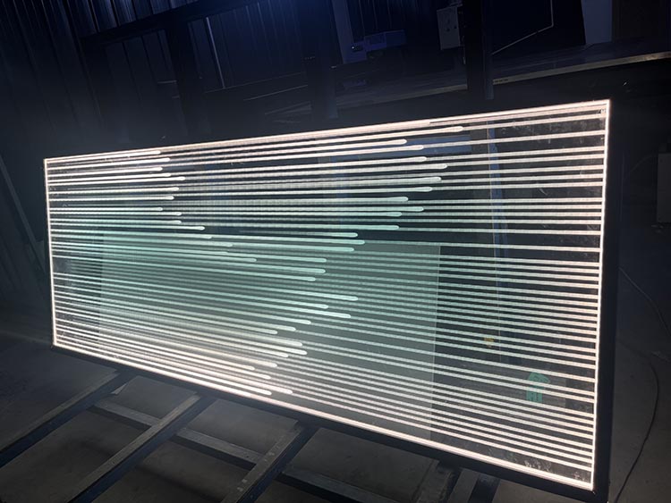 玄关水晶立体雕刻激光内雕发光艺术玻璃